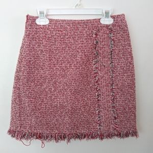 Shein red tweed mini skirt